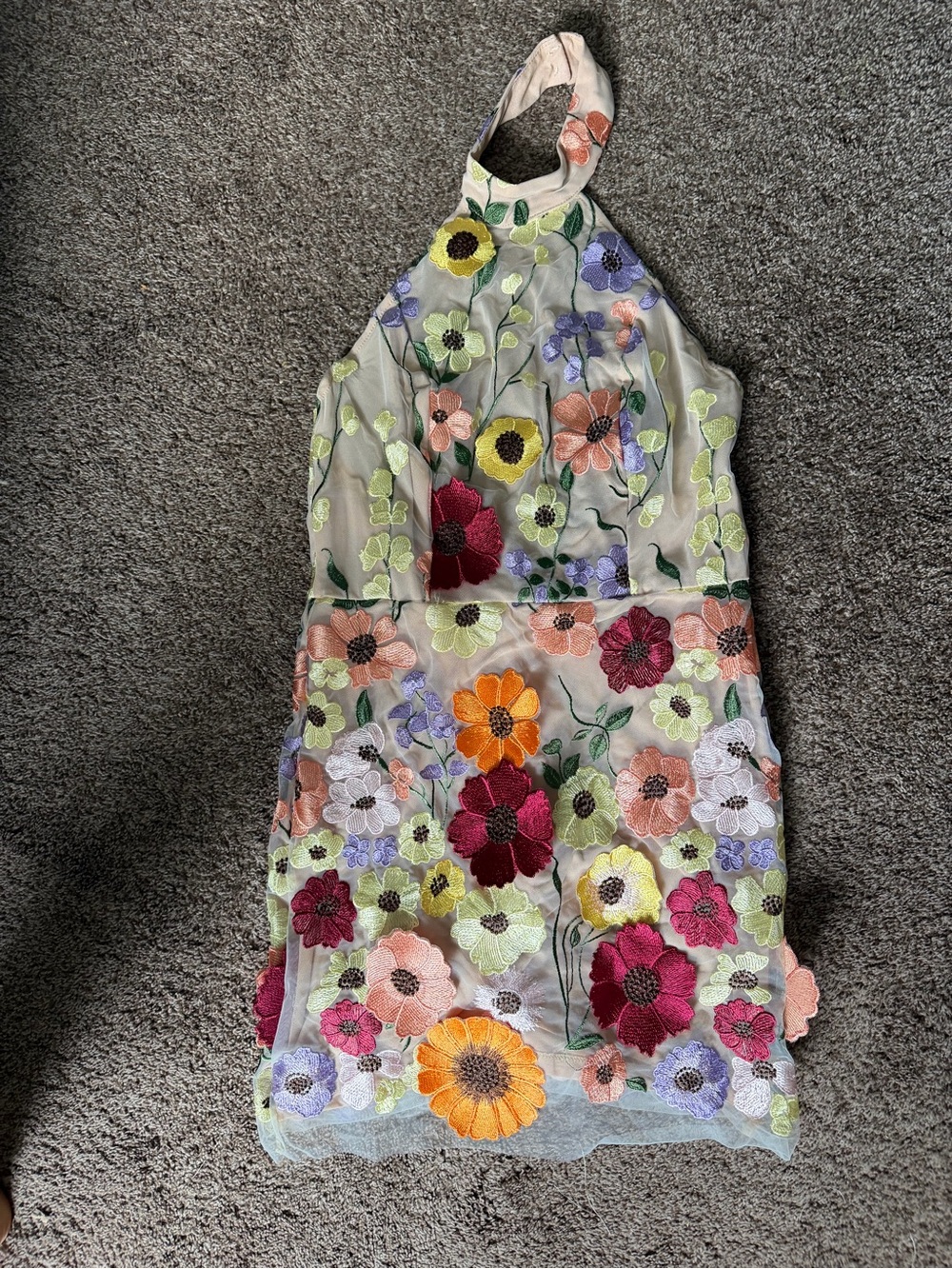 Floral Halter Neck Dress - Multi